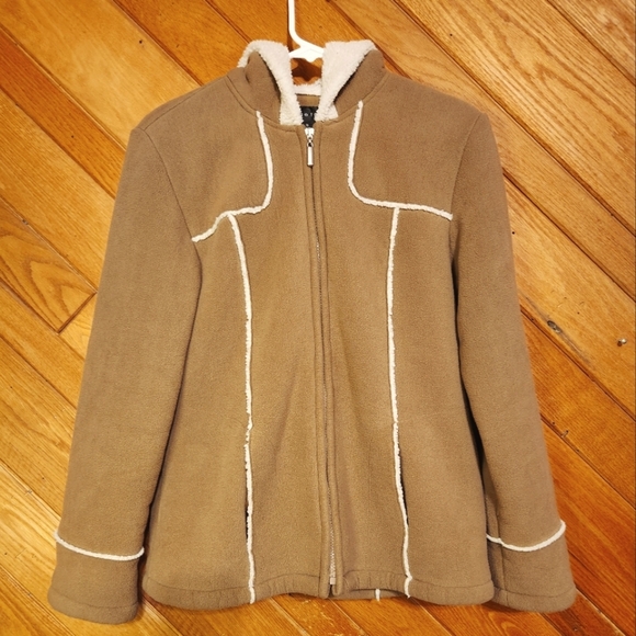 Braetan small brown fur lined hooded zip up coat - Picture 1 of 14